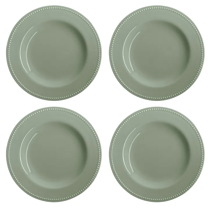 Dots plate 28 cm 4-pack - Green - Scandi Living