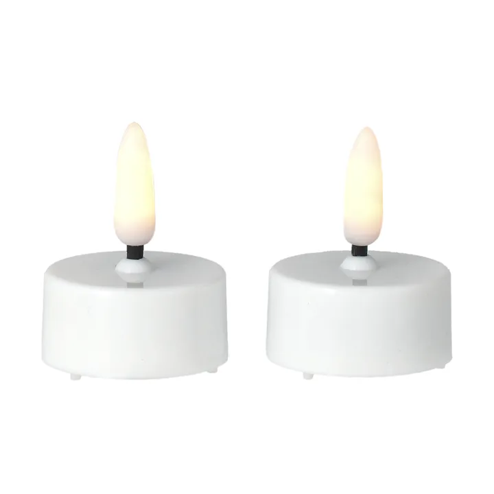 Bright LED tealight Ø3.8 cm 2-pack - White - Scandi Essentials