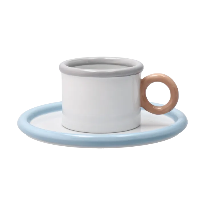 Chunky cup with saucer - Blue-grey - Scandi Living