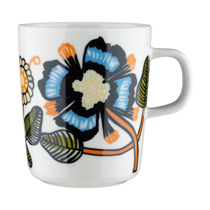 Tiara mug 2.5 dl - White-warm orange-green - Marimekko